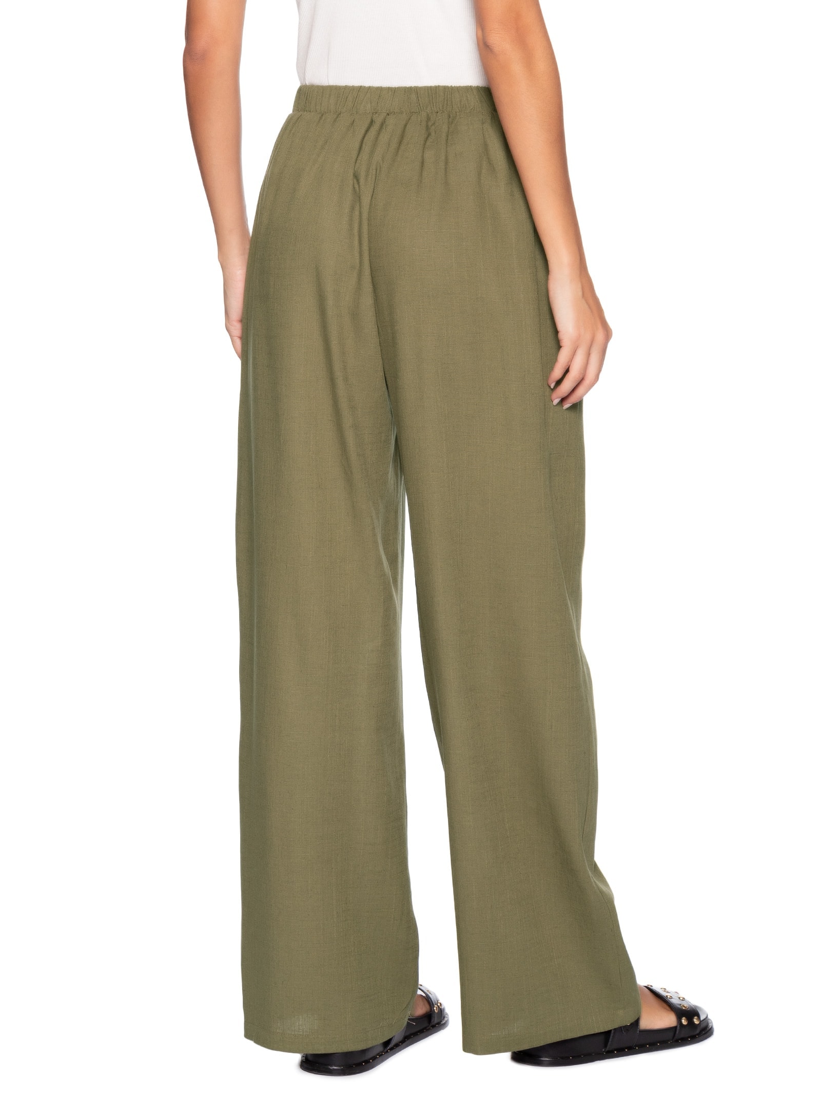 Calça Feminina Reta Leve Verde Basiq