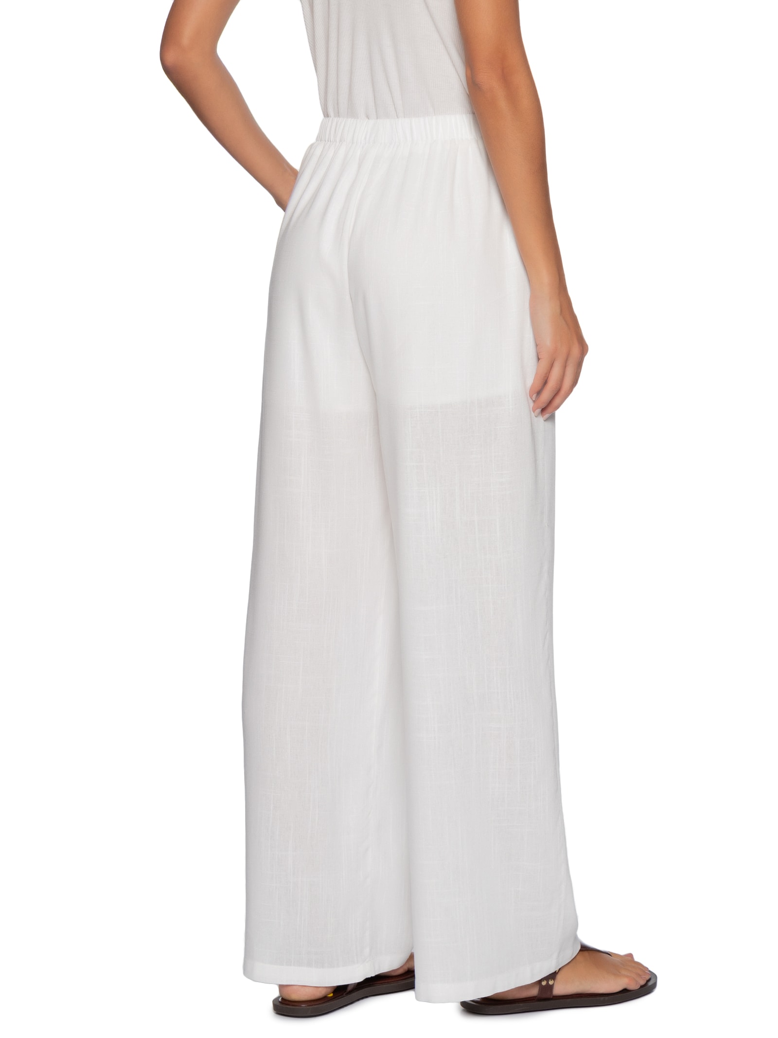 Calça Feminina Reta Leve – Branco Basiq