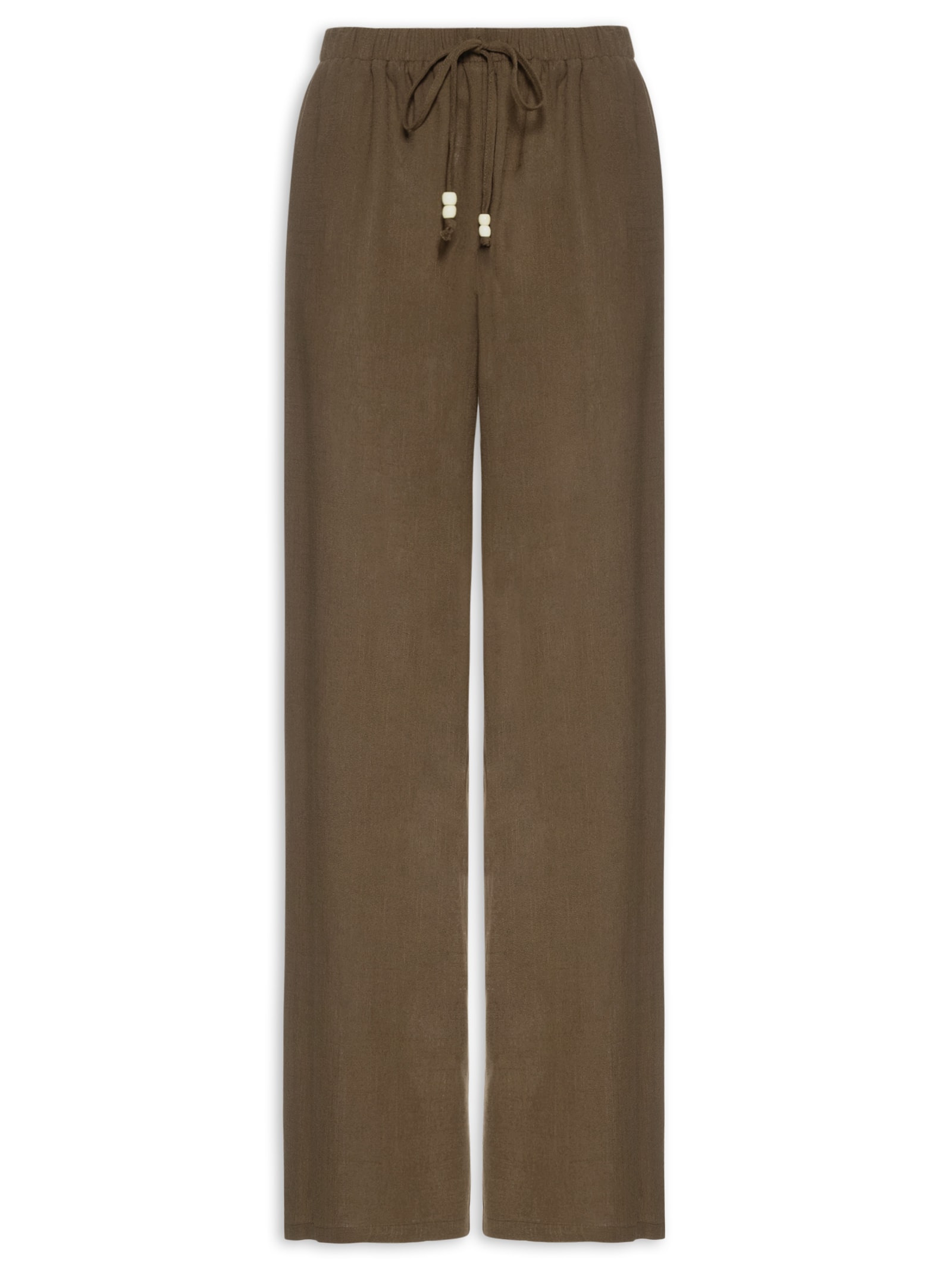 Calça Feminina Reta Leve – Marrom Basiq