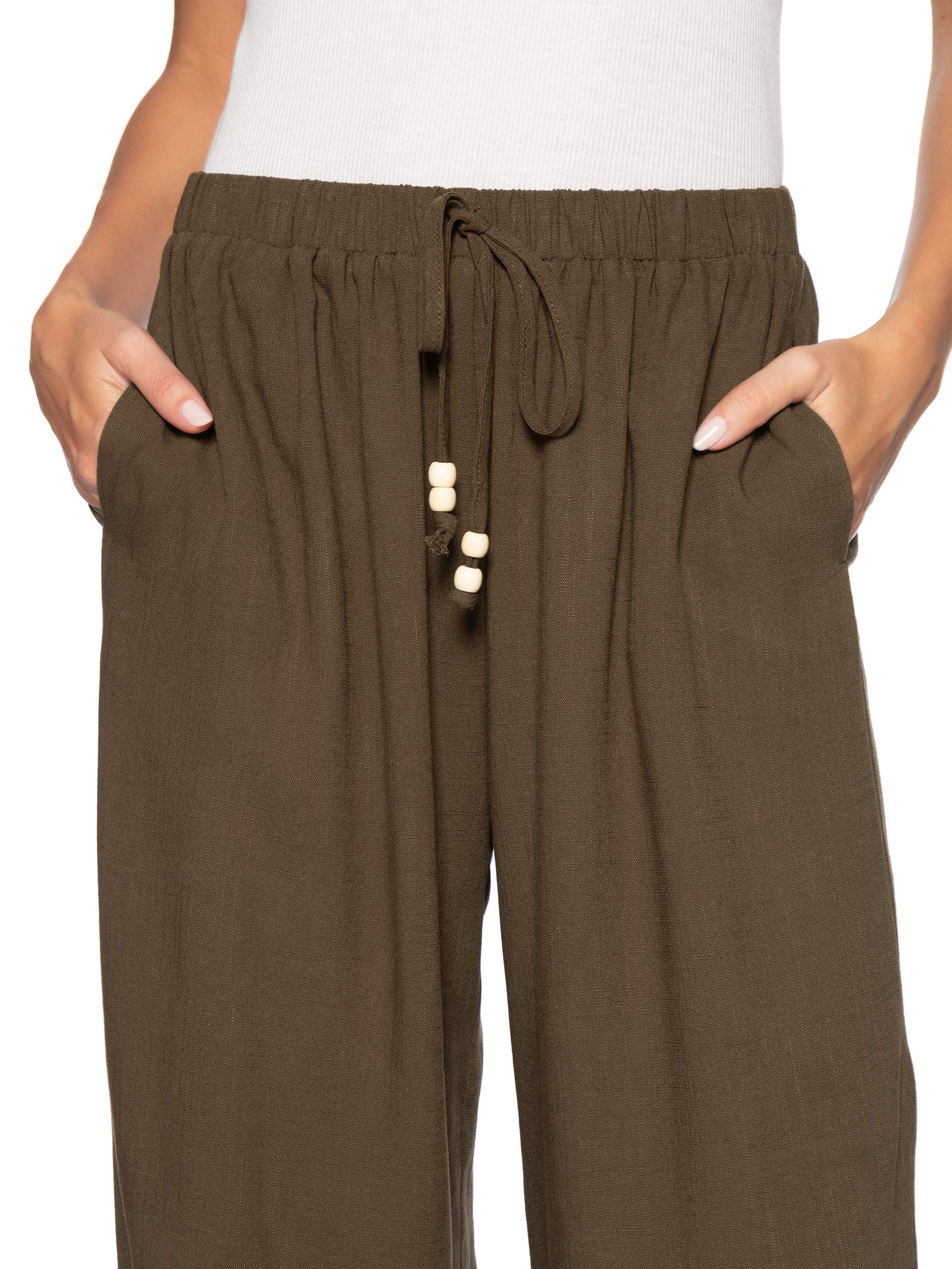 Calça Feminina Reta Leve – Marrom Basiq