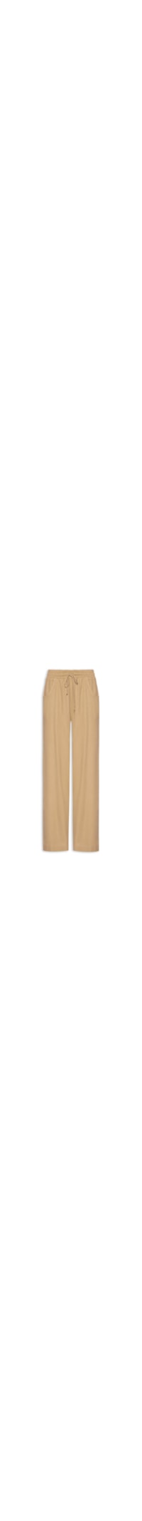 Calça Feminina Reta linho Com Bolsos - Bege