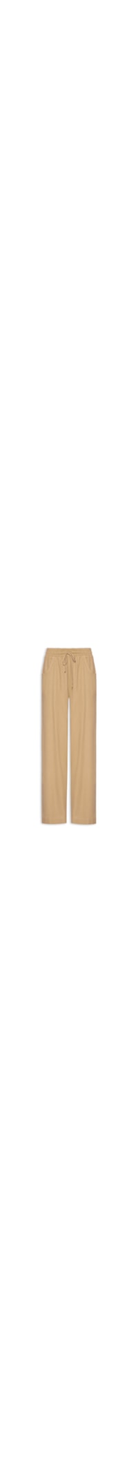 Calça Feminina Reta linho Com Bolsos - Bege