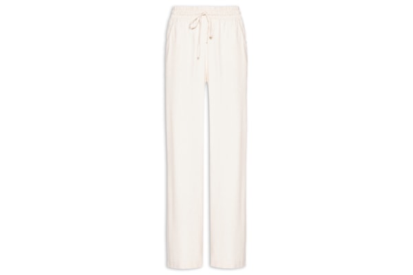 Calça Feminina Reta linho Com Bolsos - Off White