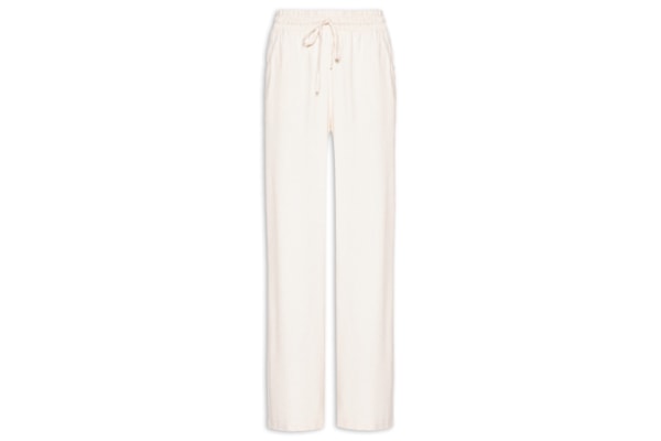 Calça Feminina Reta linho Com Bolsos - Off White
