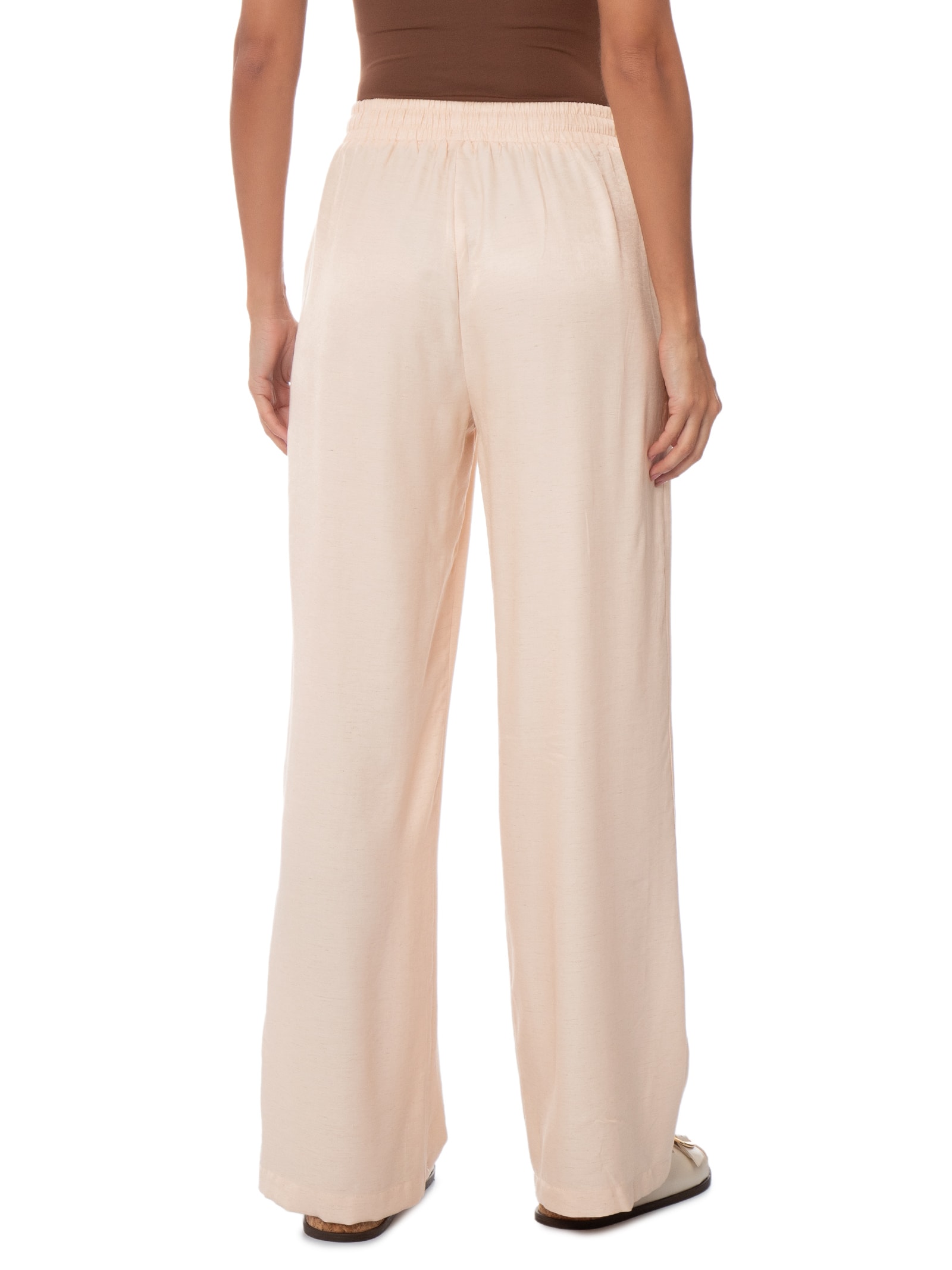 Calça Feminina Reta Linho Rosa Basiq