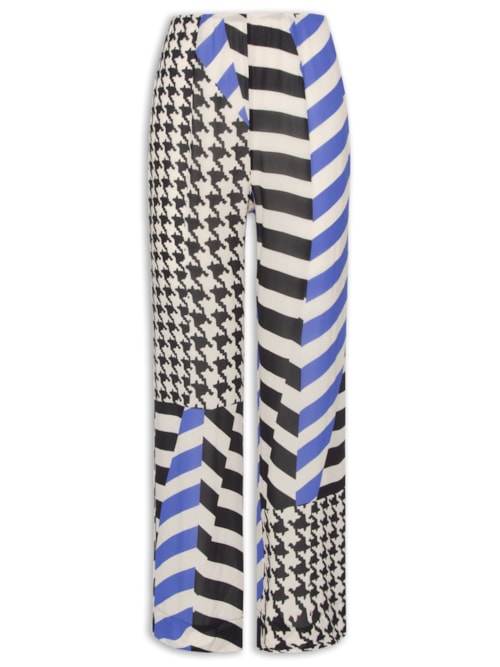 Calça Feminina Reta Listra Patch – Branco