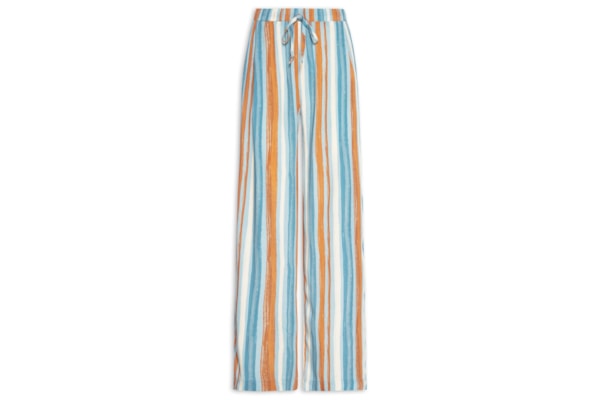 Calça Feminina Reta Listrada - Azul