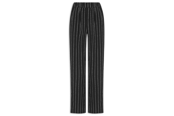 Calça Feminina Reta Listrada - Preto