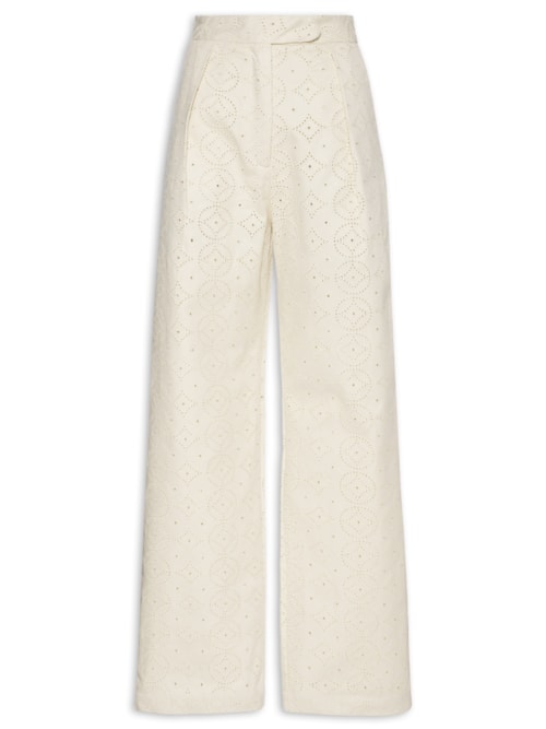 Calça Feminina Reta Madeira Com Bolso Traseiro – Bege