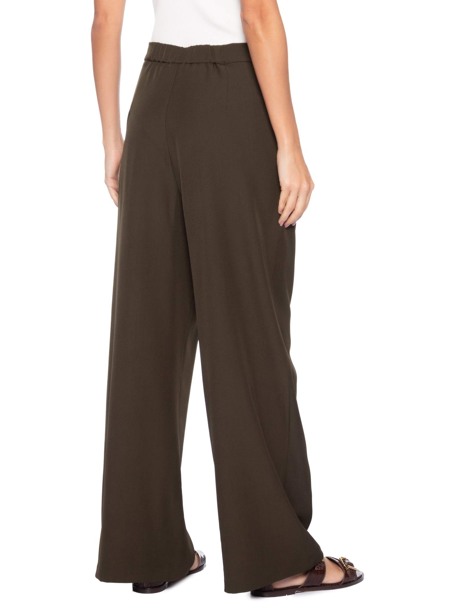Calça Feminina Reta Marrom Market 33
