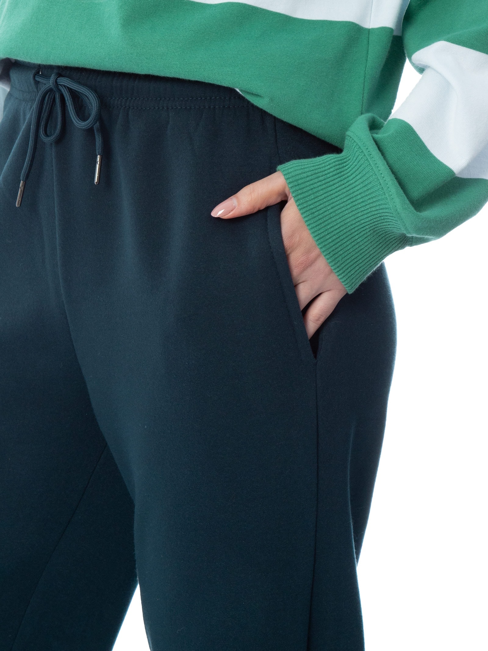 Calça Feminina Reta Moletom Azul Basiq