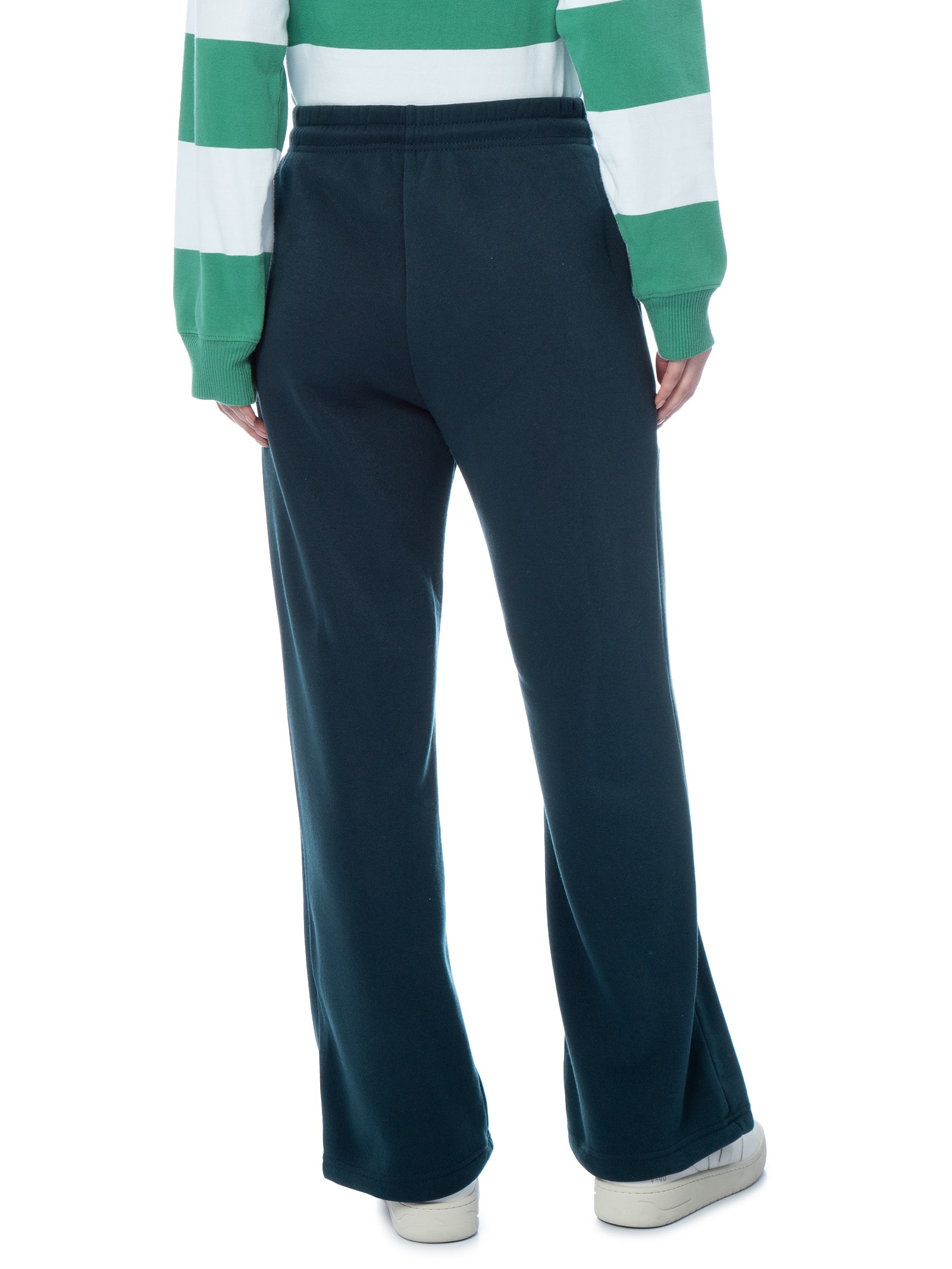 Calça Feminina Reta Moletom Azul Basiq