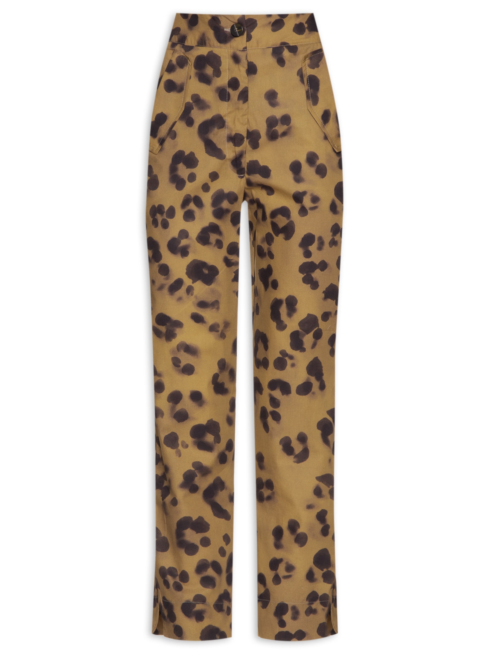 Calça Feminina Reta Onça Sombra Animal Print Animale