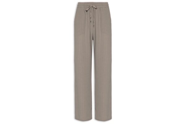 Calça Feminina Reta Padronagem - Bege