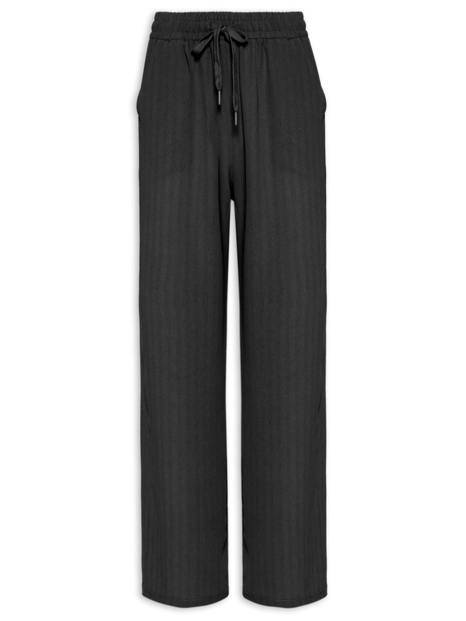 Calça Feminina Reta Padronagem Preto Basiq