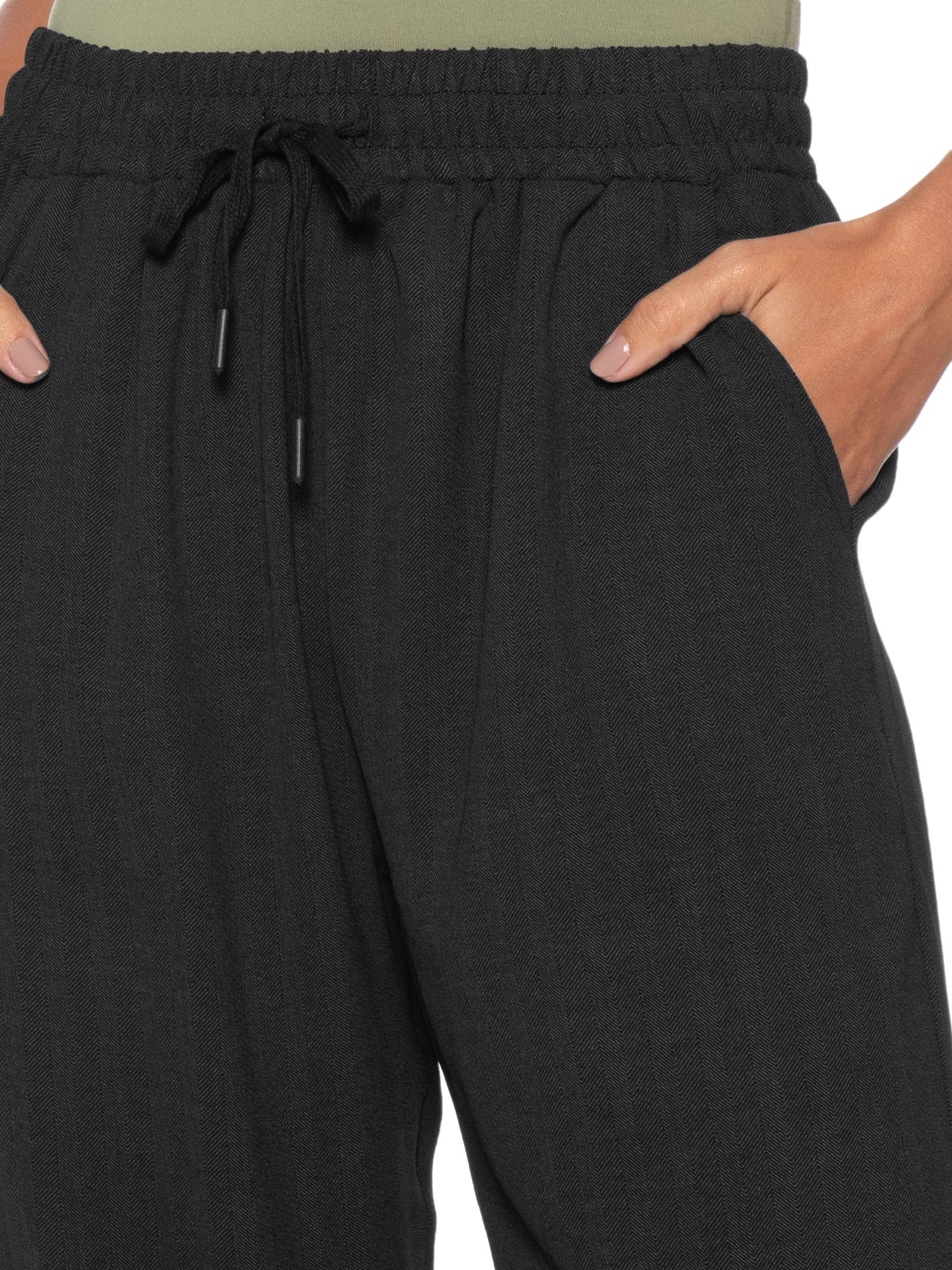 Calça Feminina Reta Padronagem Preto Basiq