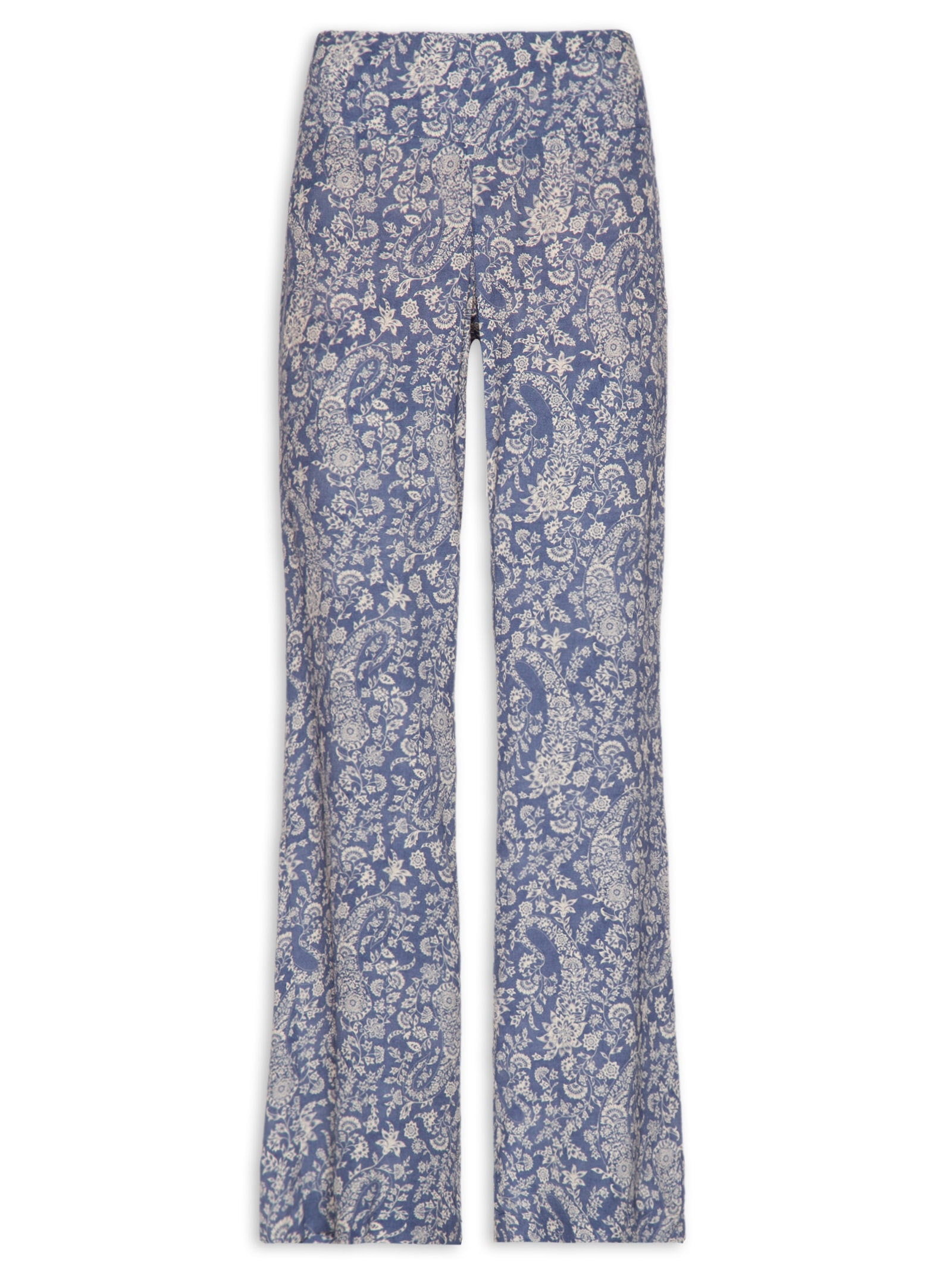 Calça Feminina Reta Pala Estampa Maze Azul Maria Filó