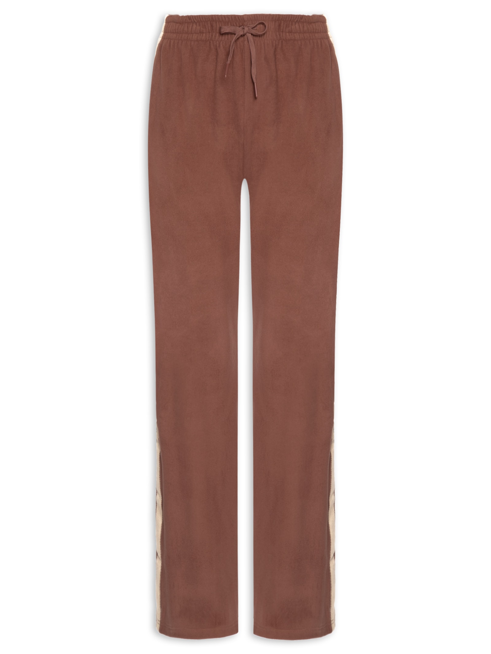 Calça Feminina Reta Peluciada Marrom Market 33