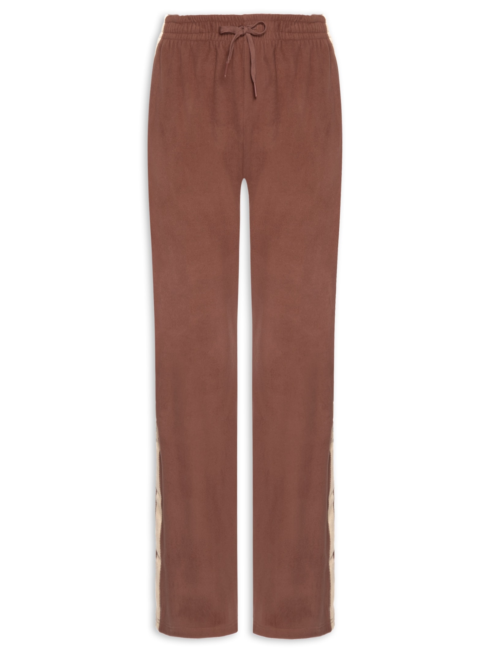 Calça Feminina Reta Peluciada Marrom Market 33