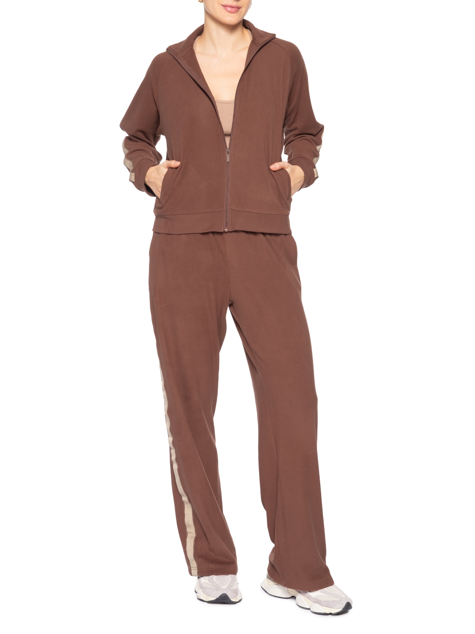Calça Feminina Reta Peluciada Marrom Market 33