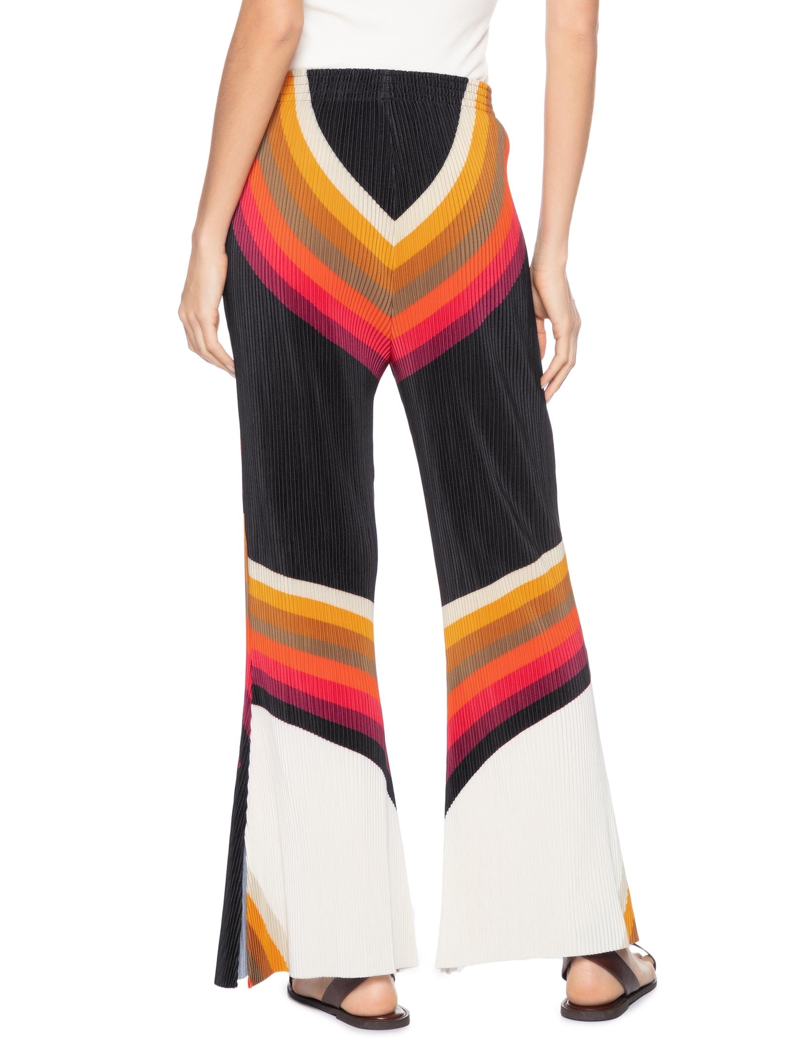 Calça Feminina Reta Plisse Onda Laranja Osklen