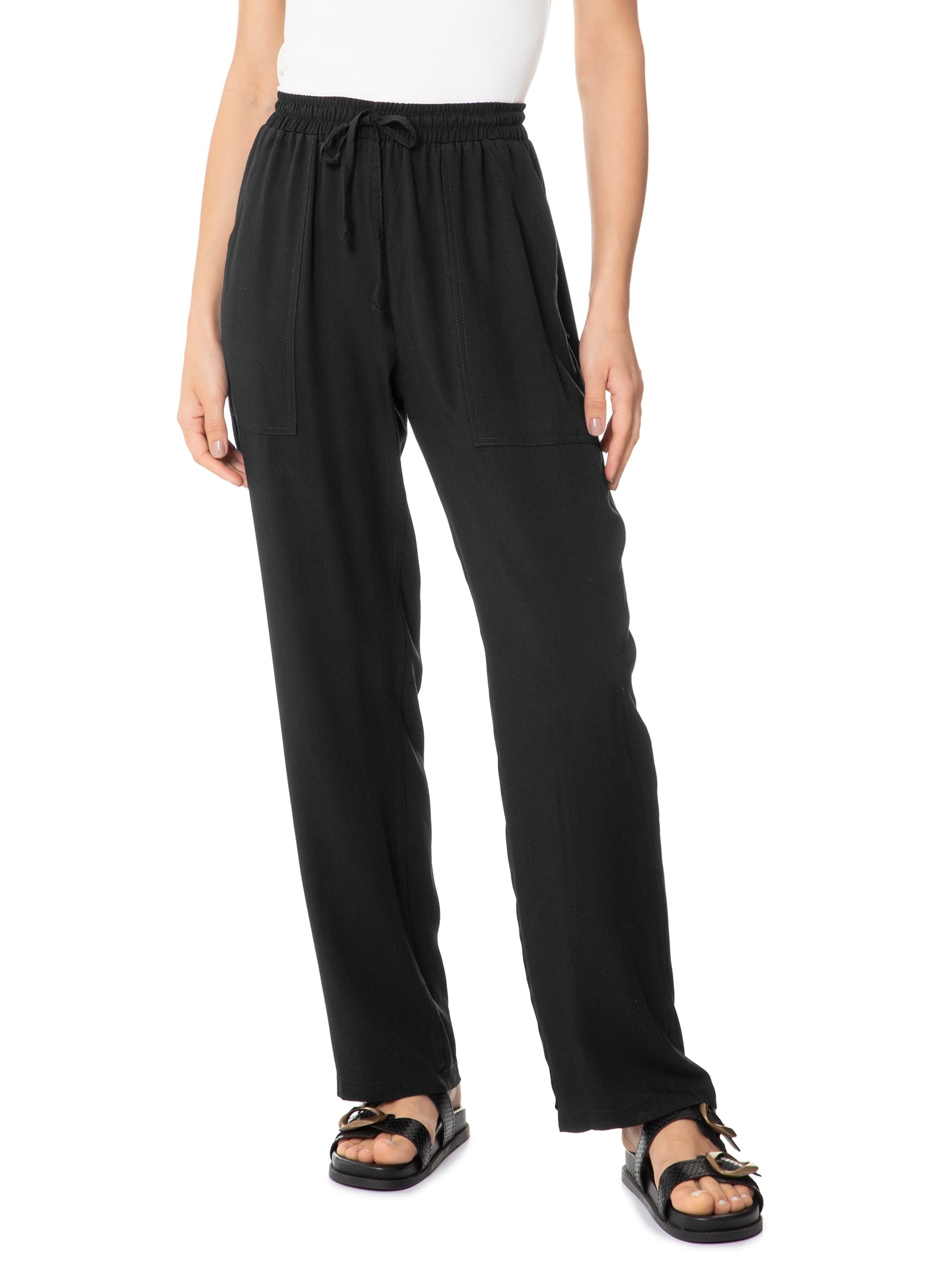 Calça Feminina Reta Preto Basiq