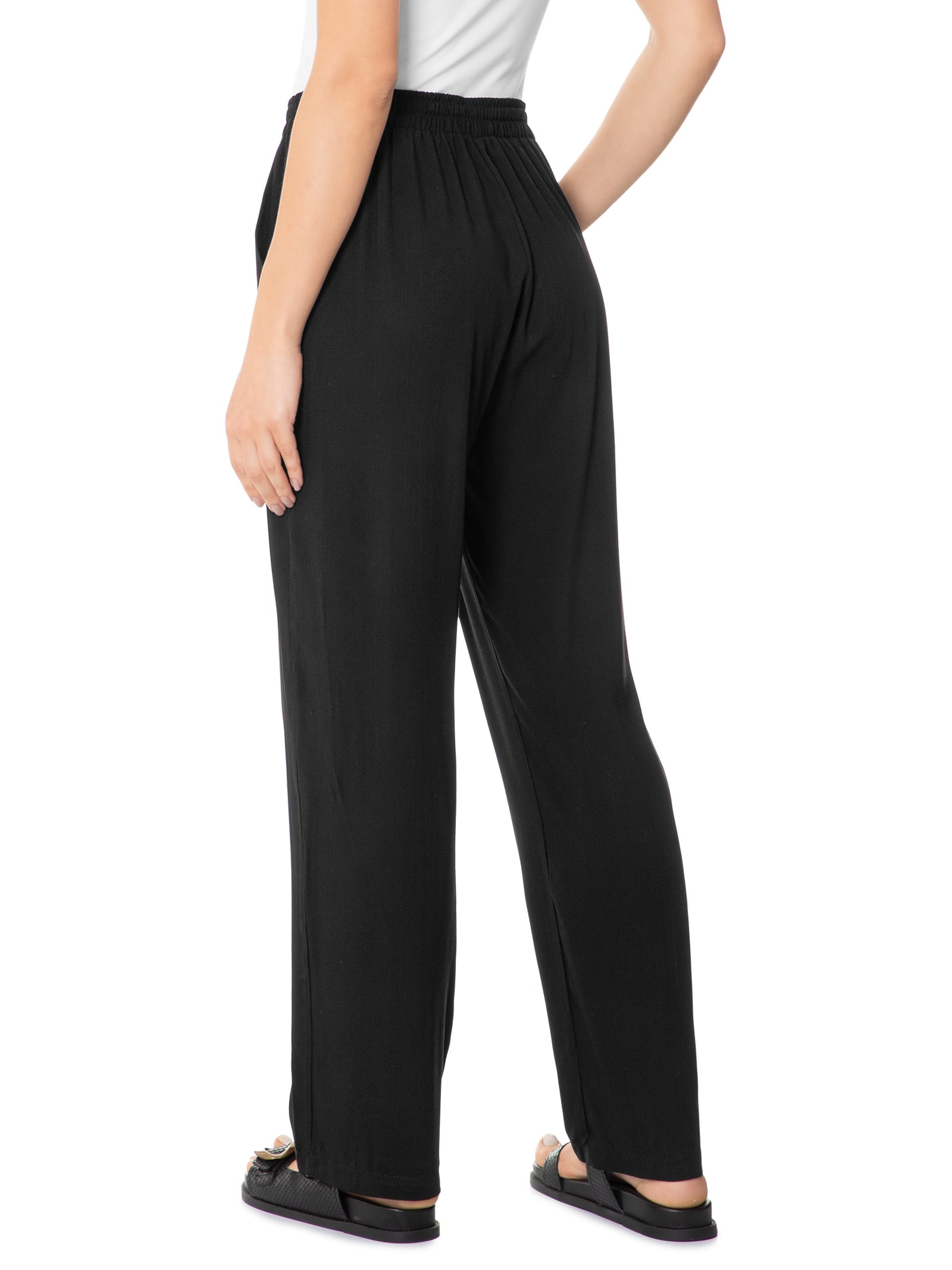 Calça Feminina Reta Preto Basiq