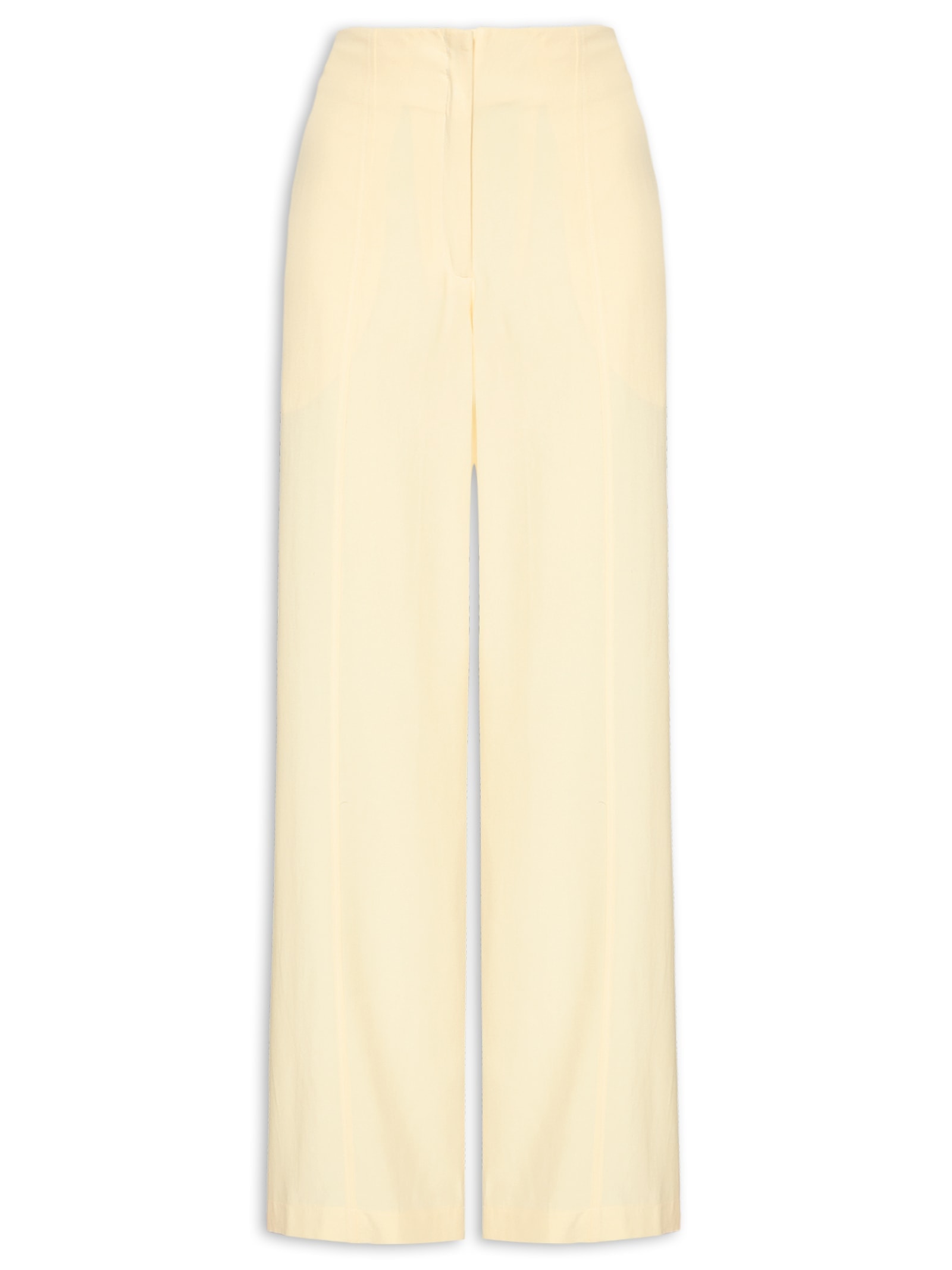 Calça Feminina Reta Recortes Amarelo Animale Jeans