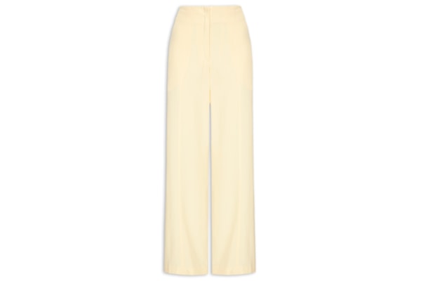 Calça Feminina Reta Recortes - Amarelo