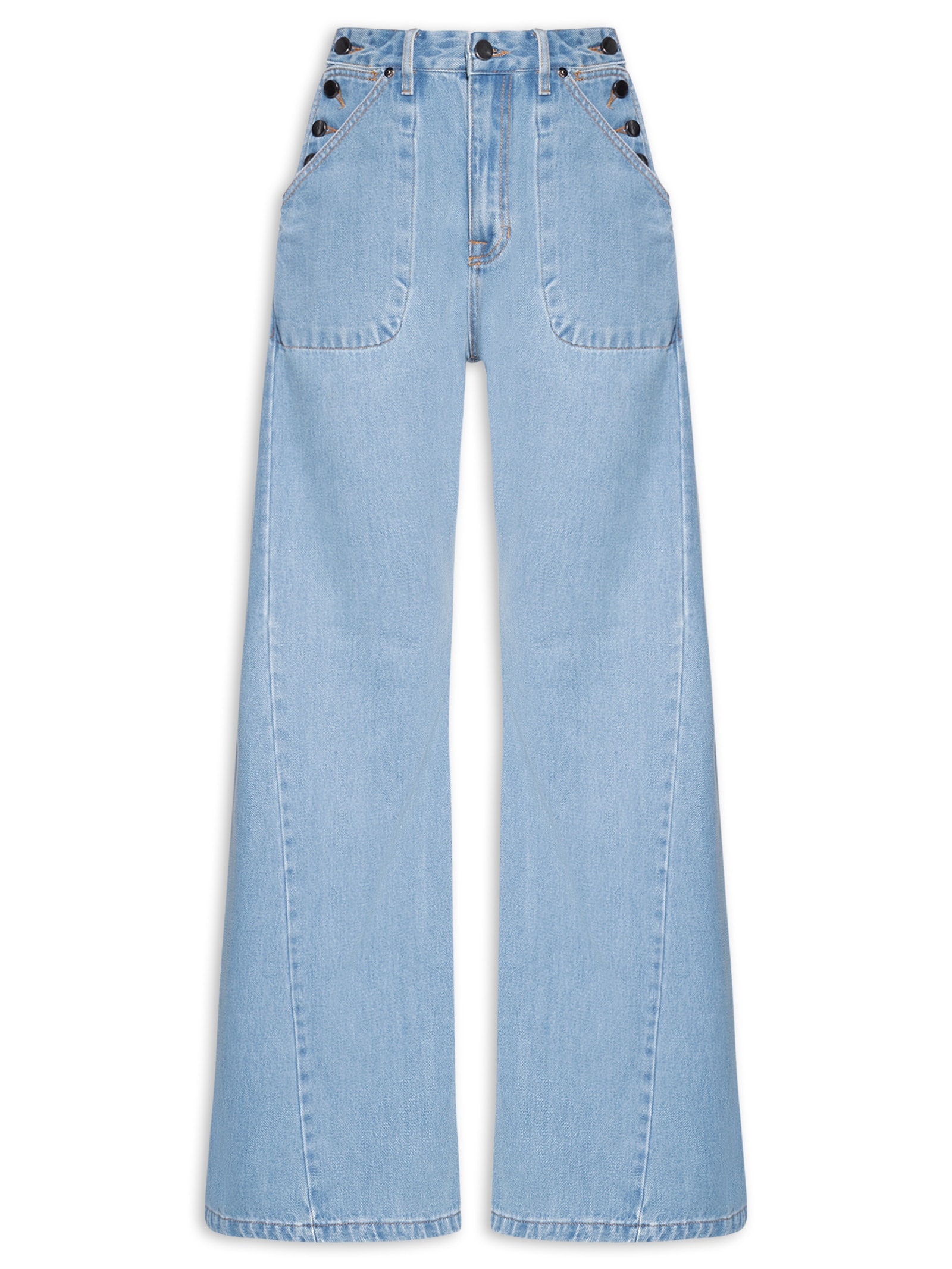 Calça Feminina Reta Sailor Jeans Azul Animale