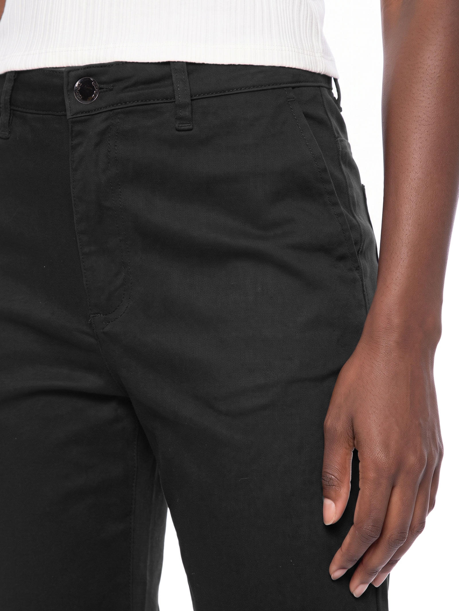 Calça Feminina Reta Sarja Com Elastano Preto Lez A Lez