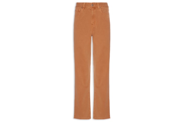 Calça Feminina Reta Sarja Veludo - Laranja