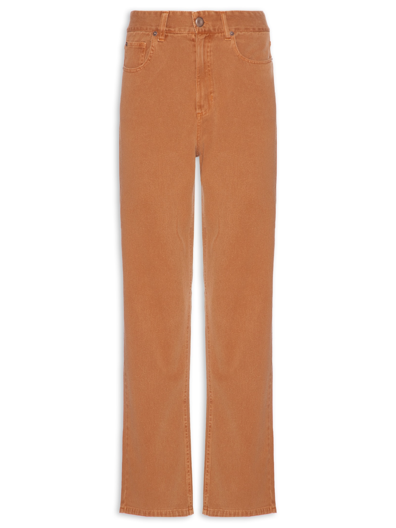 Calça Feminina Reta Sarja Veludo Marrom Animale