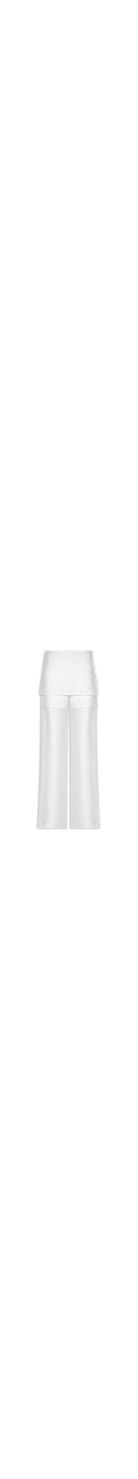 Calça Feminina Reta Sobreposição De Saia - Branco