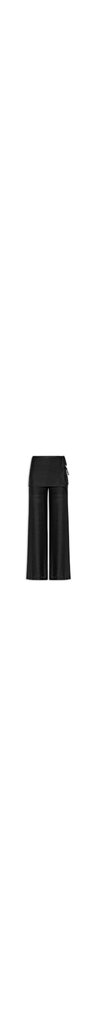 Calça Feminina Reta Sobreposição De Saia - Preto