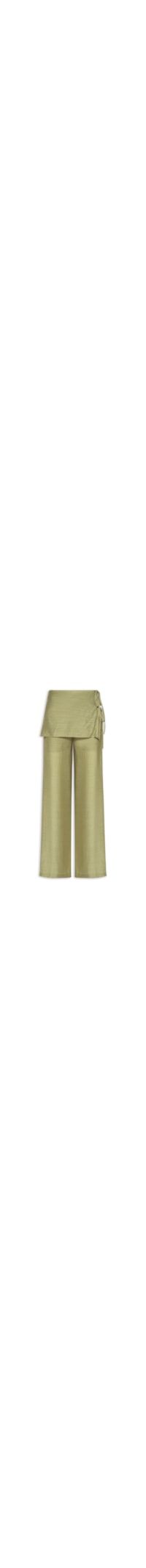 Calça Feminina Reta Sobreposição De Saia - Verde
