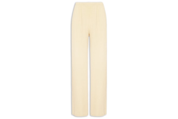 Calça Feminina Reta Texturizada - Amarelo