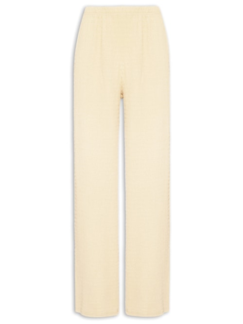 Calça Feminina Reta Texturizada - Amarelo