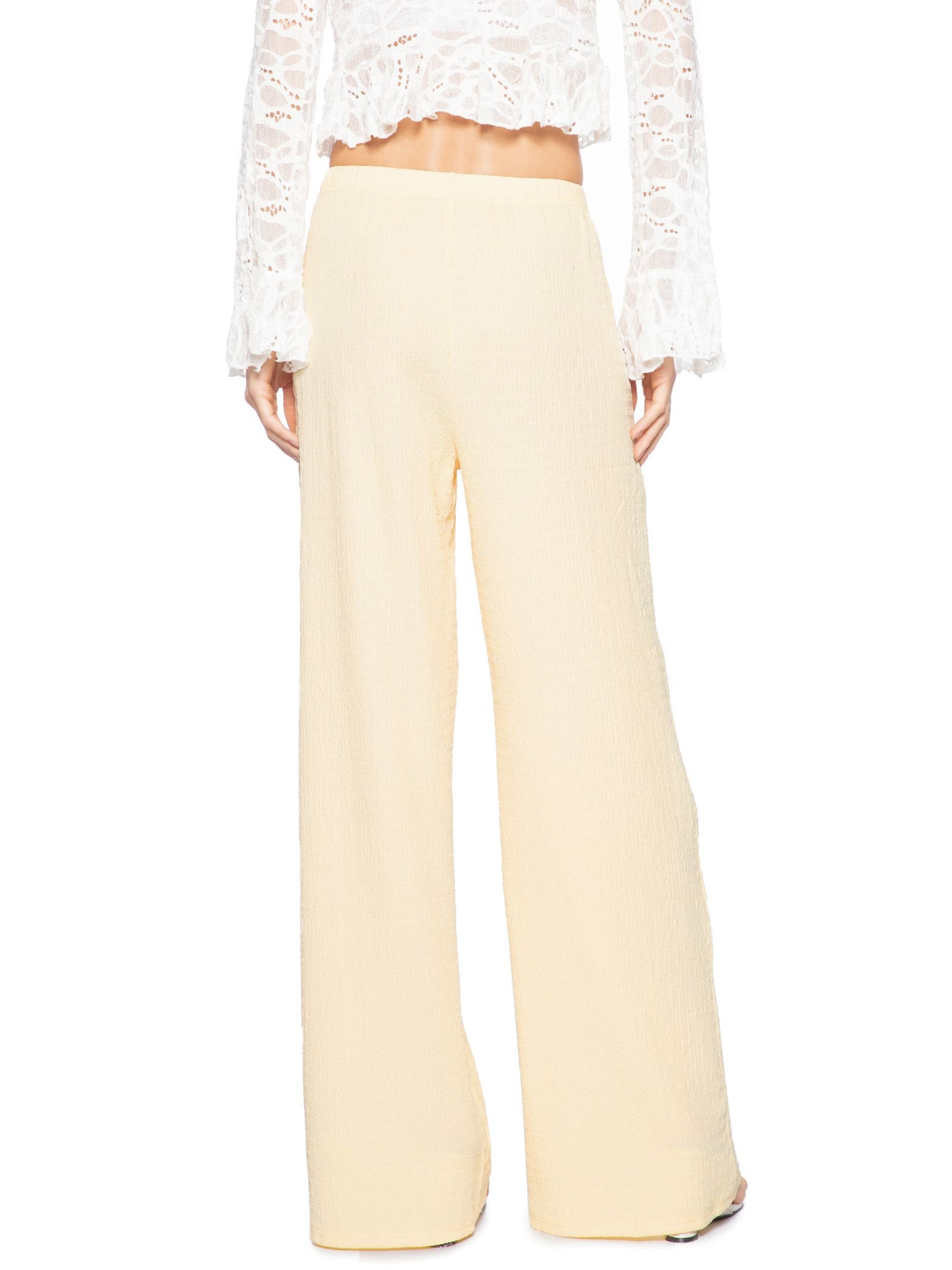 Calça Feminina Reta Texturizada Amarelo Market 33