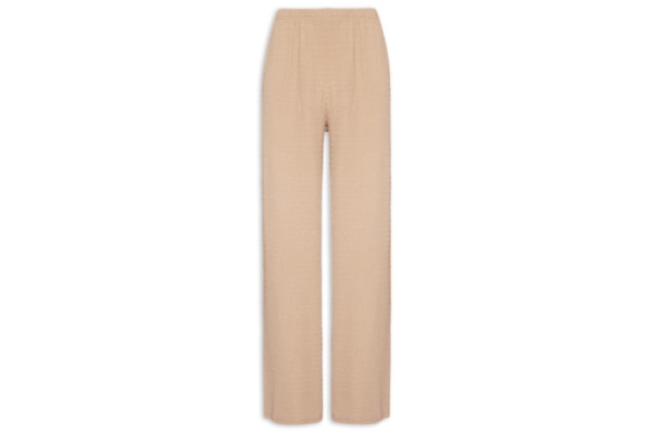 Calça Feminina Reta Texturizada - Bege