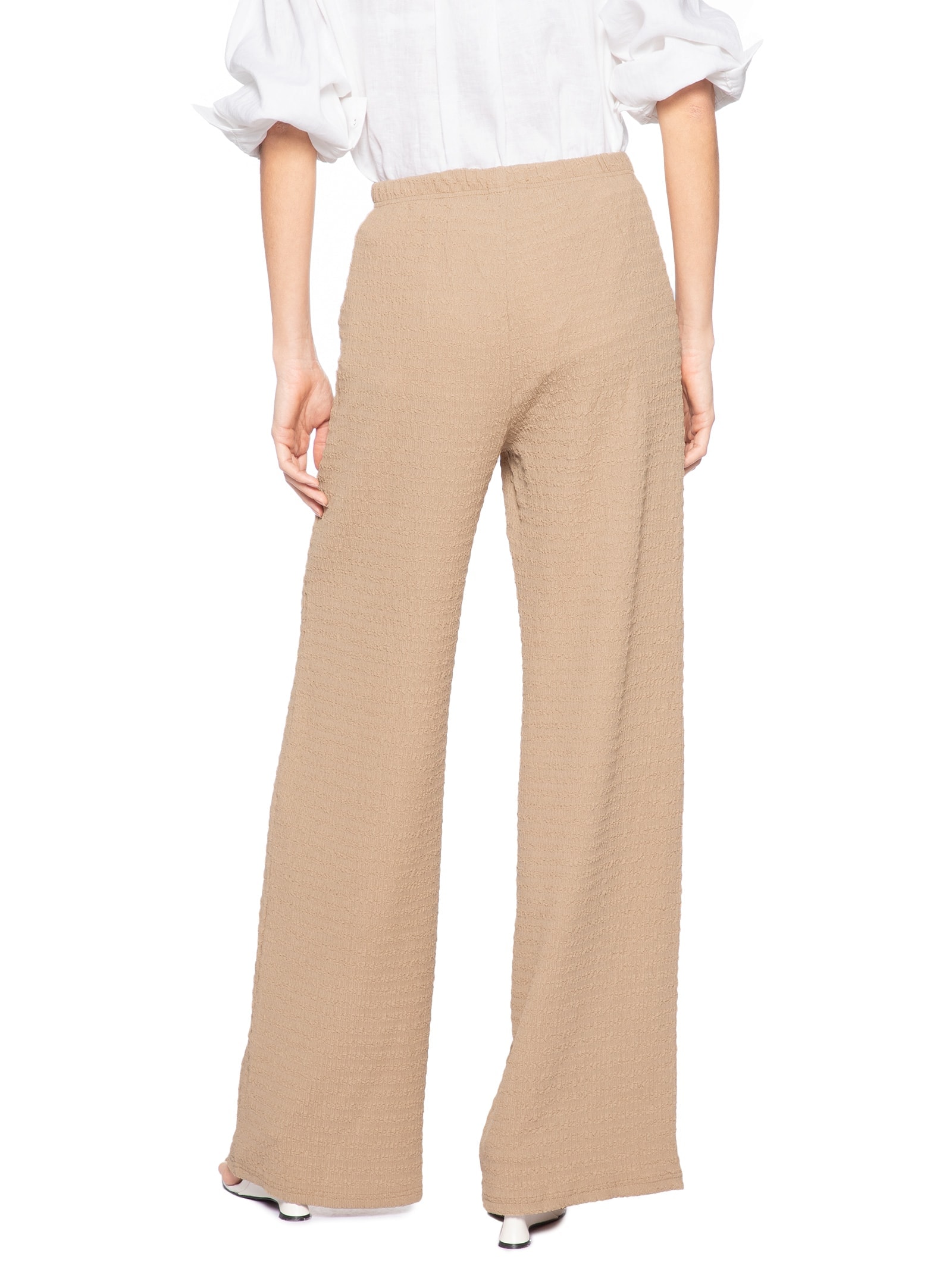 Calça Feminina Reta Texturizada Bege Market 33