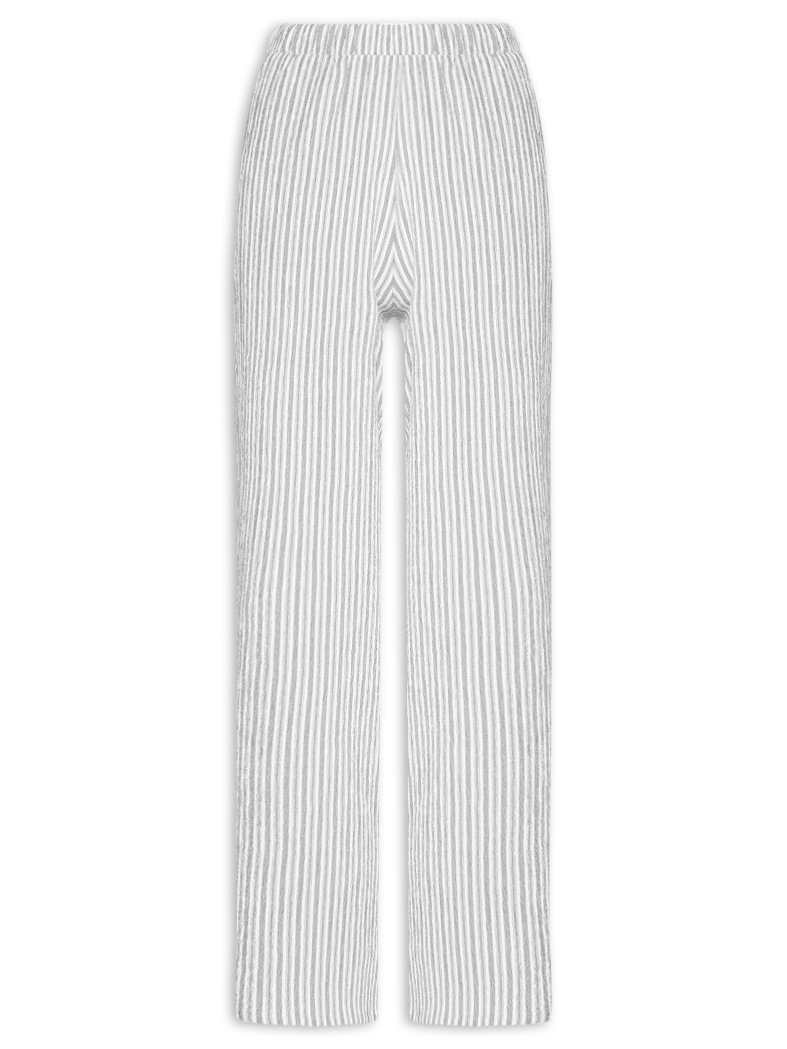 Calça Feminina Reta Texturizada Branco Basiq