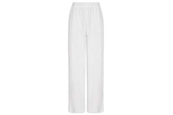 Calça Feminina Reta Texturizada - Branco