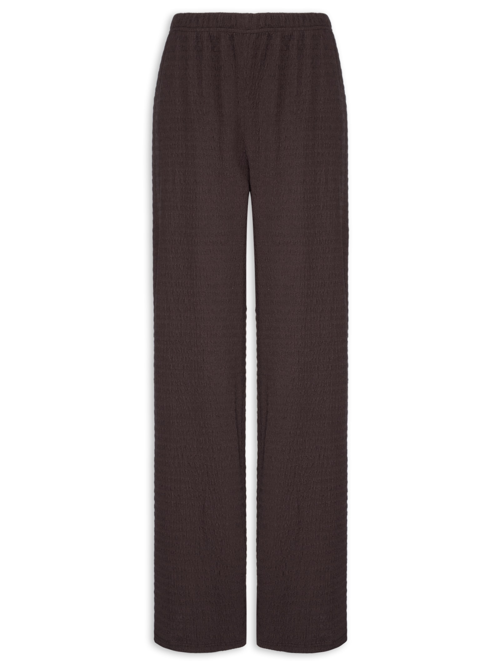 Calça Feminina Reta Texturizada Marrom Market 33