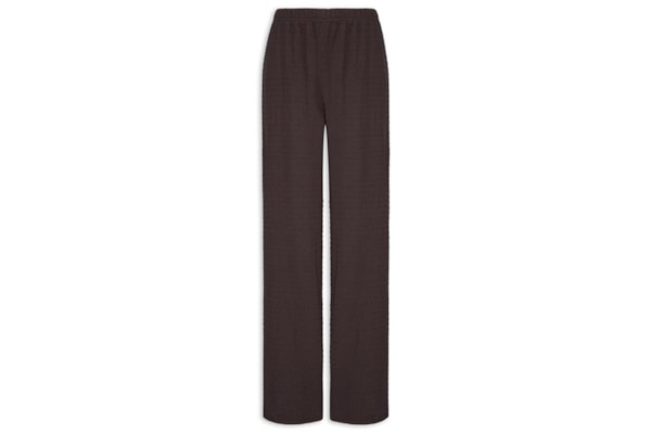 Calça Feminina Reta Texturizada - Marrom