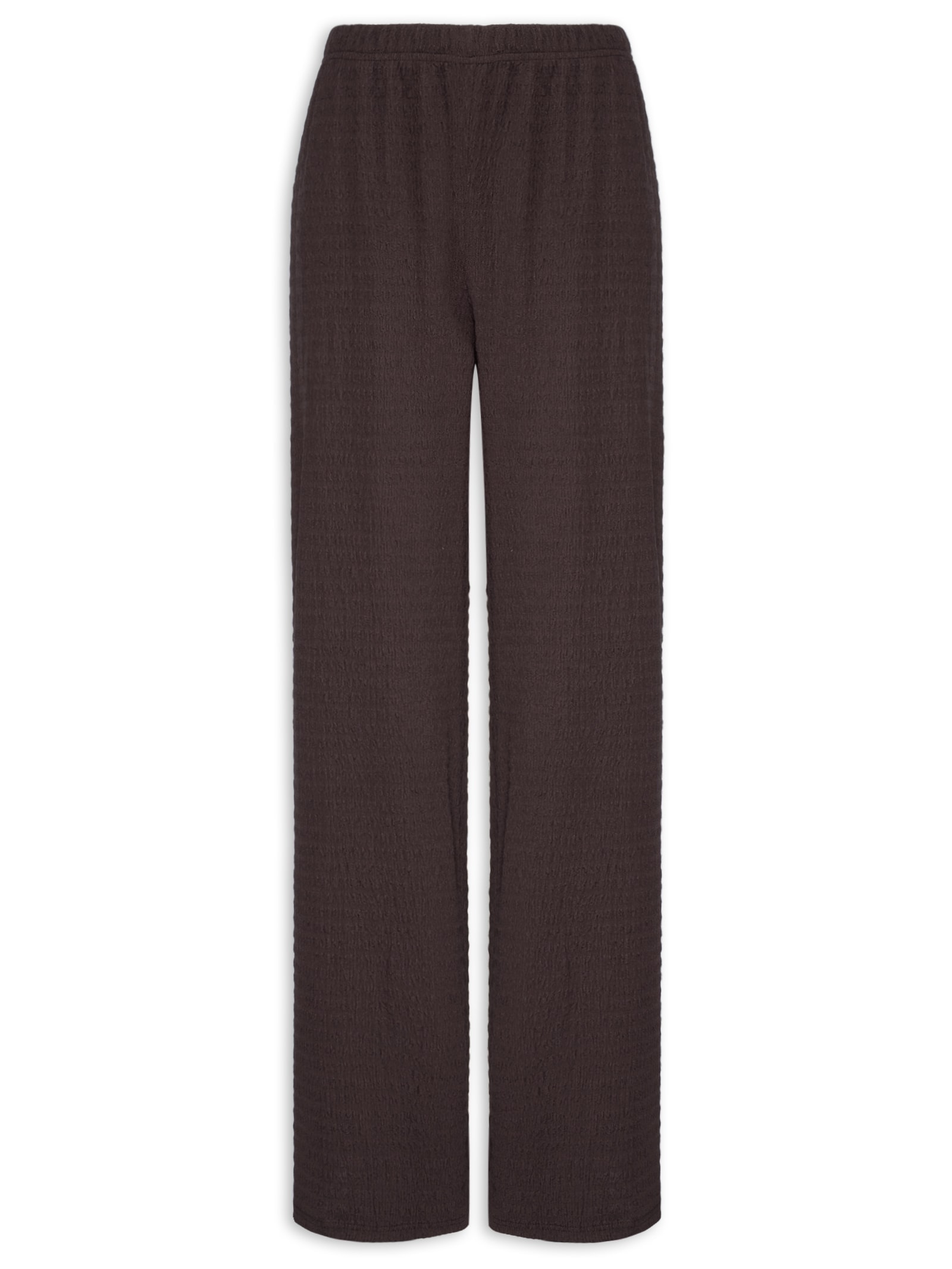 Calça Feminina Reta Texturizada Marrom Market 33