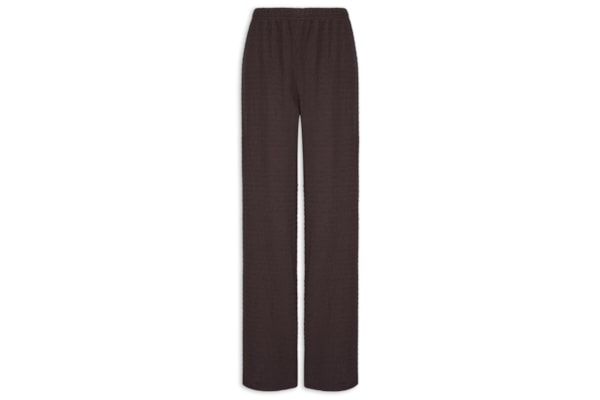 Calça Feminina Reta Texturizada - Marrom