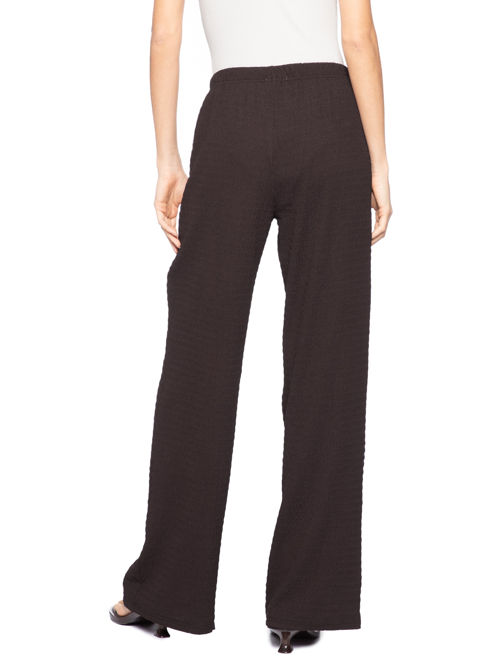 Calça Feminina Reta Texturizada Marrom Market 33