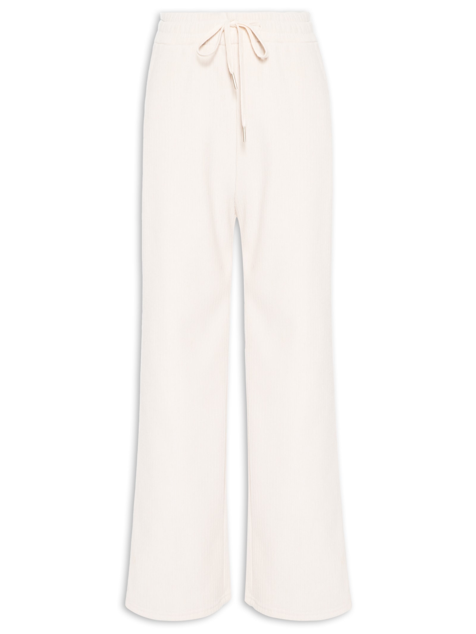 Calça Feminina Reta Texturizada Off White Basiq