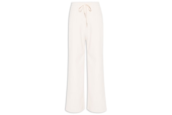 Calça Feminina Reta Texturizada - Off White